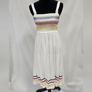 Flying Tomato women S embroidred midi sundress sleeveless smocked bust vacation